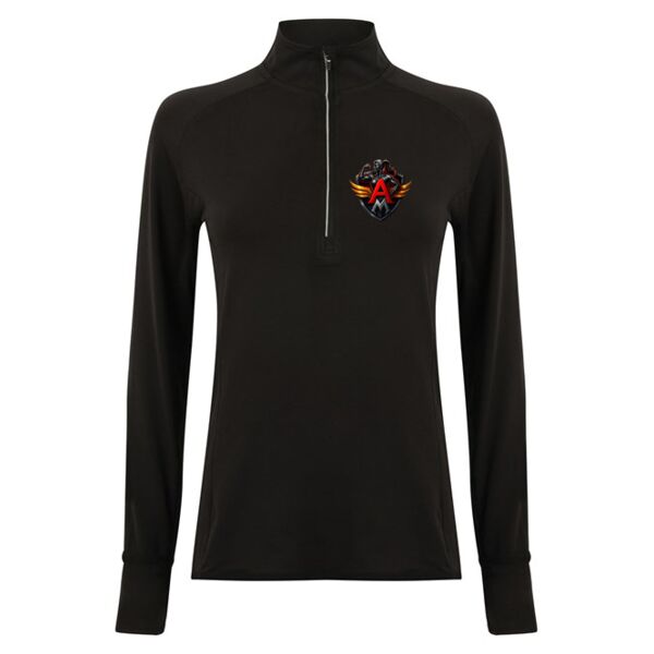 Ladies Long Sleeve Zip Neck Performance Top Thumbnail